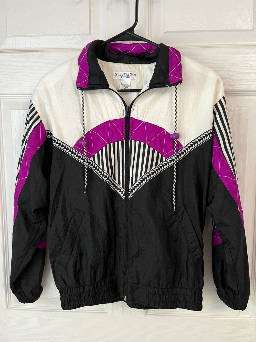 Women’s Black, White & Purple Windbreaker Jacket